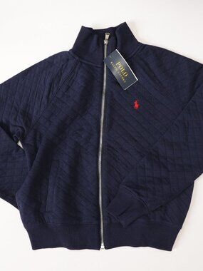 Ralph Lauren Polo Zip Up Sweater Navy Child's 12-14 NWT